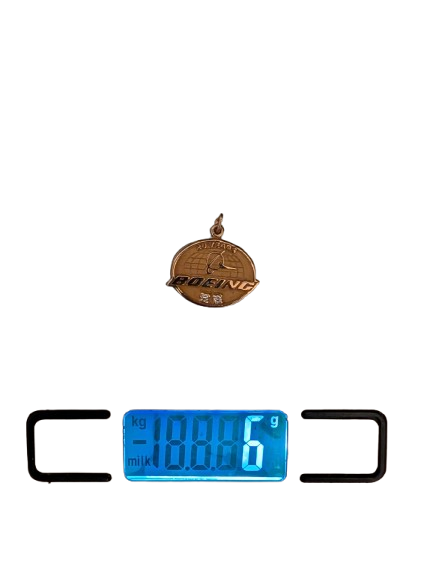 Boeing 20 Years of Service 14K Gold Pendant 6 Grams with Two Diamonds