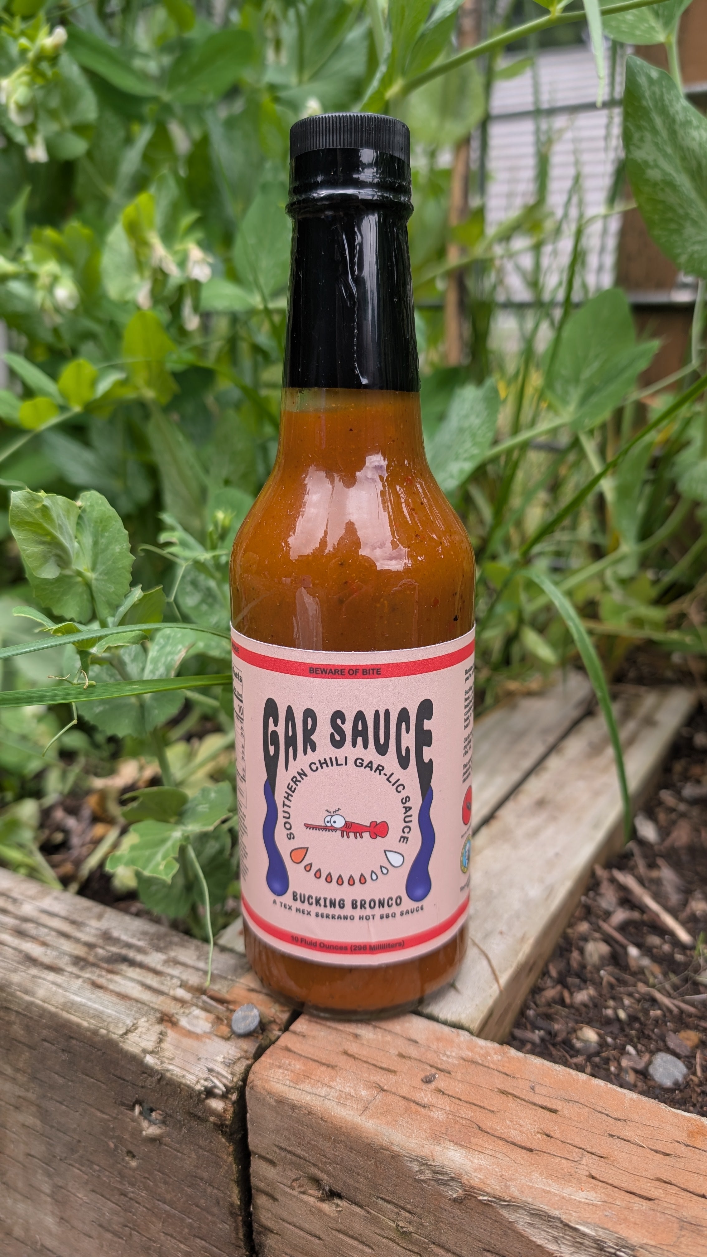 Gar Sauce Bucking Bronco Cactus Beer and Serrano Hot BBQ Sauce